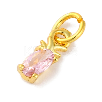 Rack Plating Brass Micro Pave Cubic Zirconia Charms KK-F881-03G-06-1