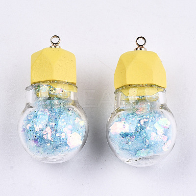 Opaque Resin Pendants RESI-T051-06B-1