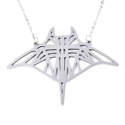 Non-Tarnish 201 Stainless Steel Pendant Necklaces NJEW-T009-JN071-1-40-1