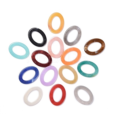 Oval Imitation Gemstone Acrylic Linking Rings OACR-R022-M-1