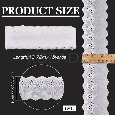 15 Yards Cotton Embroidery Hollow Flower Lace Trim OCOR-WH0003-047B-1