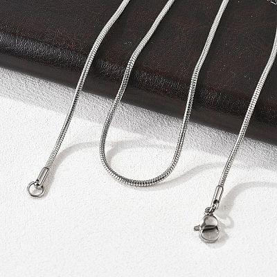 Tarnish Resistant 304 Stainless Steel Snake Chain Necklaces STAS-M174-017P-1