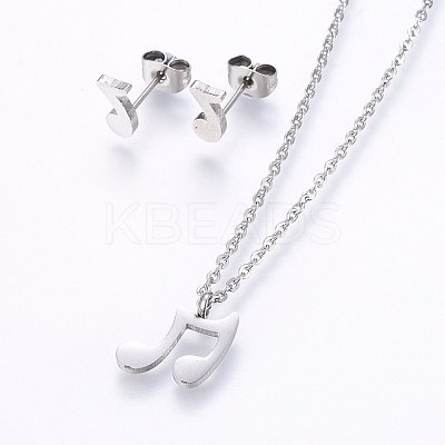 Tarnish Resistant 304 Stainless Steel Jewelry Sets SJEW-O090-13P-1