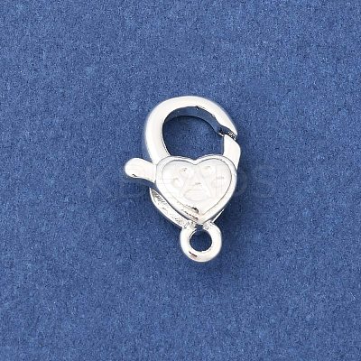 Heart Brass Lobster Claw Clasps KK-Z147-16S-1