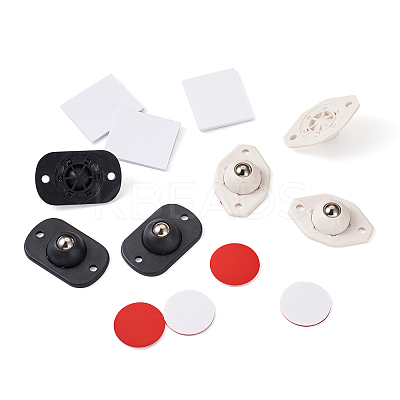 2 Sets 2 Colors Plastic & 304 Stainless Steel Universal Wheels 360° Rotation Pulley Ball AJEW-SW0001-04-1