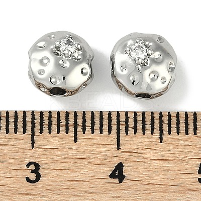 Brass Micro Pave Cubic Zirconia Beads KK-P283-22P-1