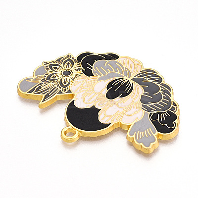 Rack Plating Alloy Enamel Big Pendants ENAM-N056-395-G-1