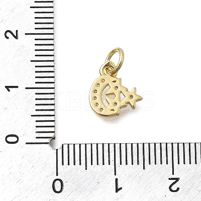 Brass Micro Pave Cubic Zirconia Charms KK-D431-020C-G-1