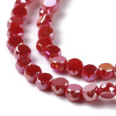 Electroplate Glass Beads Strands GLAA-E036-04E-1