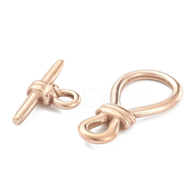 PVD Vacuum Plating 304 Stainless Steel Toggle Clasps STAS-B020-09RG-1