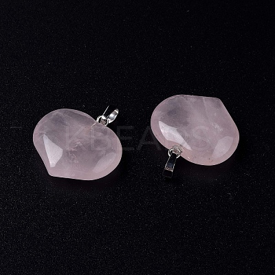 Natural Rose Quartz Pendants G-G956-D13-1