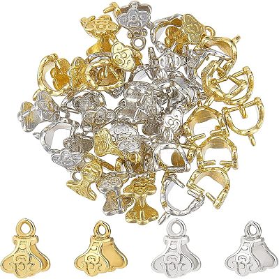 40Pcs 2 Colors Rack Plating Brass Ice Pick Pinch Bails KK-FH0004-27-1