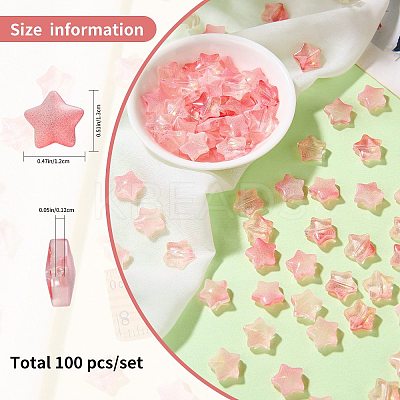100Pcs Gradient Color Handmade Lampwork Beads DIY-SZ0010-51C-1