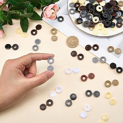 240Pcs 8 Colors PE Plastic Hinged Screw Covers CABI-CL0001-01-1