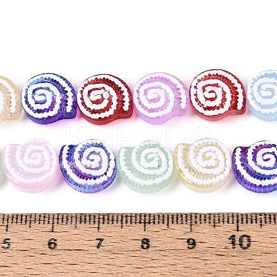 Half Baking Paint Transparent Glass Enamel Beads Strands GLAA-N061-03-1