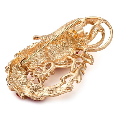 Animal Zinc Alloy Rhinestone Brooches LS-JEWB-R052-01G-1