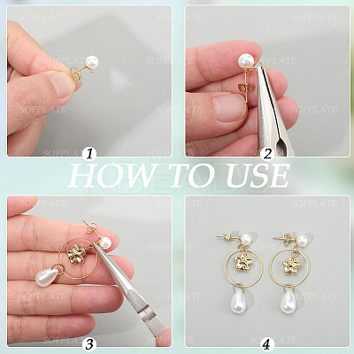 304 Stainless Steel Stud Earring Findings EJEW-SP0001-17H-1