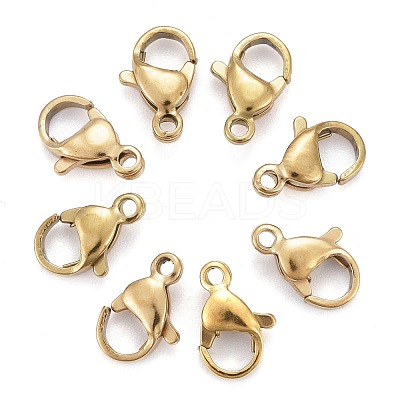 Ion Plating(IP) 304 Stainless Steel Lobster Claw Clasps X-STAS-H353-B-02G-1