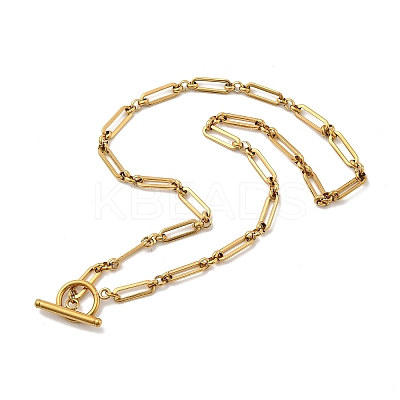 5MM 304 Stainless Steel Oval Link Chain OT Necklaces for Women LS-NJEW-A059-04G-1