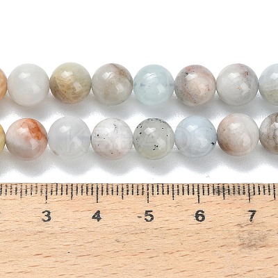 Natural Aquamarine Beads Strands G-F591-29A-8mm-1