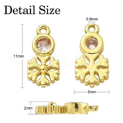 30Pcs Brass Micro Pave Cubic Zirconia Pendants ZIRC-CJ0001-18-1