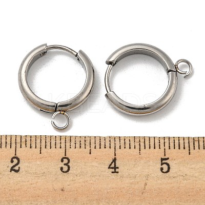 Tarnish Resistant 201 Stainless Steel Huggie Hoop Earring Findings STAS-P283-01Z-P-1