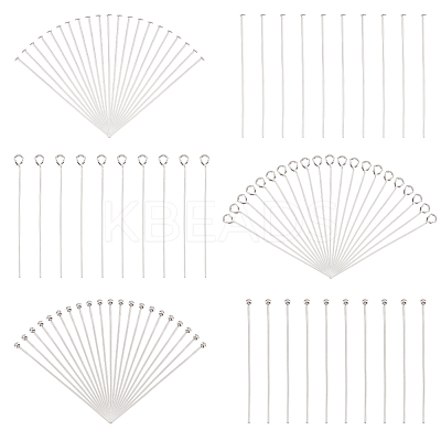 600Pcs 3 Styles 304 Stainless Steel Head Pins and Eye Pins Sets STAS-PH0004-89-1