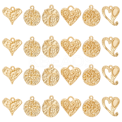 24Pcs 6 Style Alloy Pendants FIND-BC0001-97-1