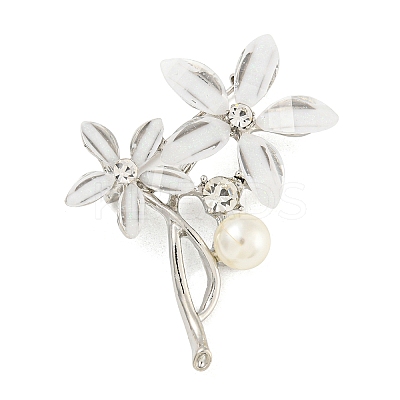 Alloy Crystal Rhinestone Flower Brooch JEWB-U006-14P-1