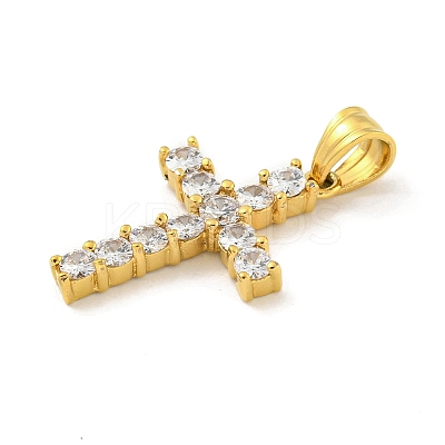 Ion Plating(IP) 304 Stainless Steel Cubic Zirconia Pendants STAS-C102-01A-G-1