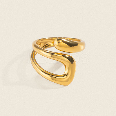 Irregular 304 Stainless Steel Cuff Open Rings for Women TO5152-1
