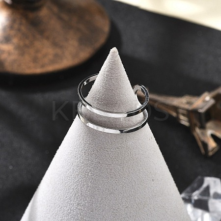 304 Stainless Steel Hollow Cuff Rings for Women RJEW-S395-01P-1