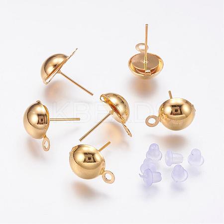 Iron Stud Earring Findings IFIN-F136-6mm-08G-1