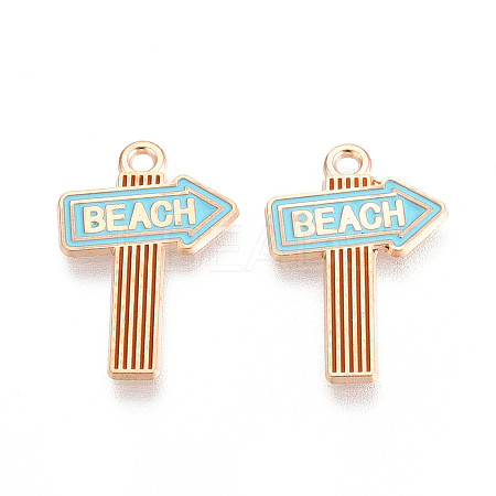 Beach Theme Alloy Enamel Pendants LS-ENAM-T022-33J-1