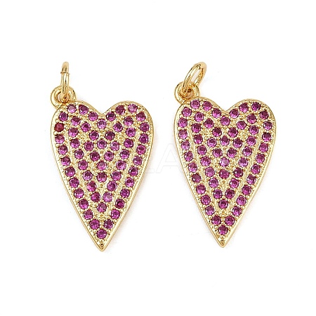 Brass Micro Pave Cubic Zirconia Pendants KK-S526-44G-1