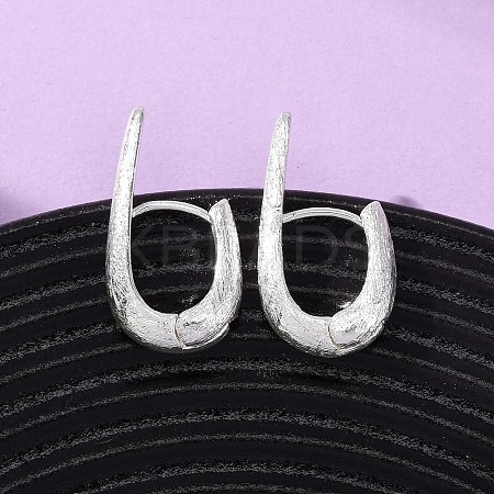 Brass U-Shaped Hoop Earrings EJEW-A143-01A-S-1
