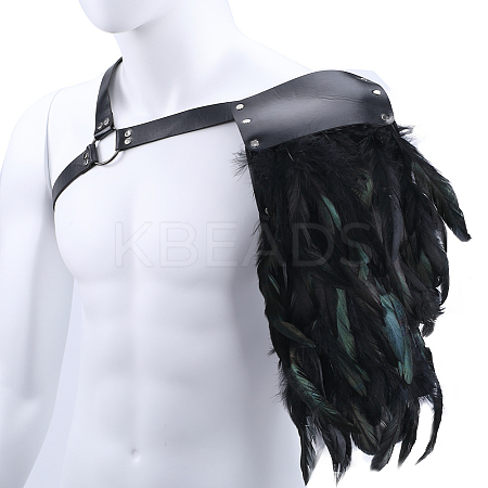 PU Leather & Feather Fencing Sheath AJEW-WH0314-233-1