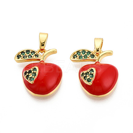 Brass Micro Pave Cubic Zirconia Pendants KK-N257-57G-1