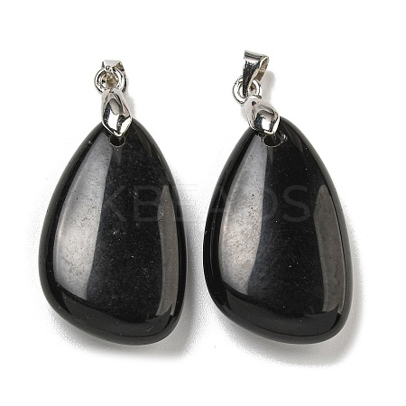 Natural Obsidian Pendants G-G147-02P-04-1