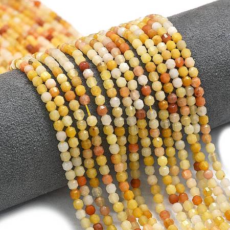 Natural Golden Silk Jade Beads Strands G-A260-A27-01-1