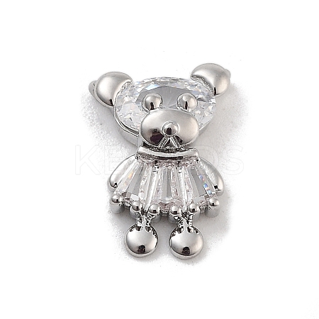 Brass Pave Clear Cubic Zirconia Pendants KK-Z061-18P-02-1