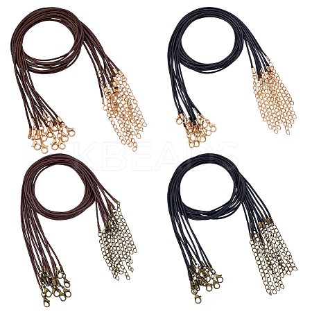 40Pcs 4 Colors Round Waxed Cord Necklace Making NJEW-AR0001-06-1