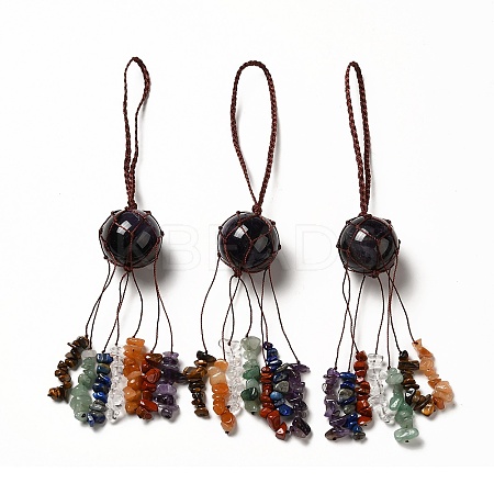 Natural Amethyst Round Pendant Decorations G-G997-A05-1