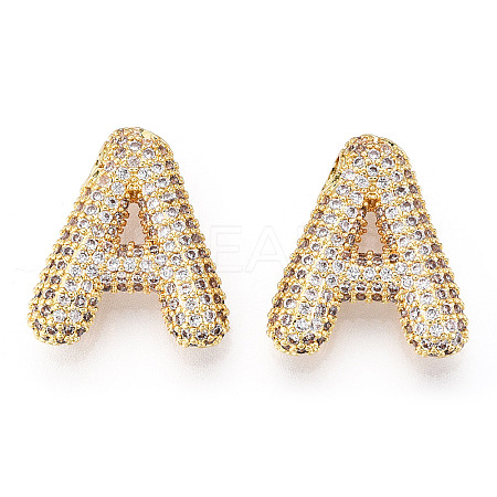 Brass Micro Pave Cubic Zirconia Pendants KK-N254-06G-A-1