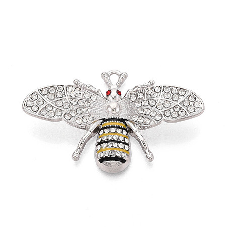 Rack Plating Alloy Rhinestone and Enamel Pendants PALLOY-T090-112P-1