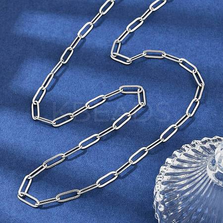 304 Stainless Steel Paperclip Chain Necklaces NJEW-H072-01P-1