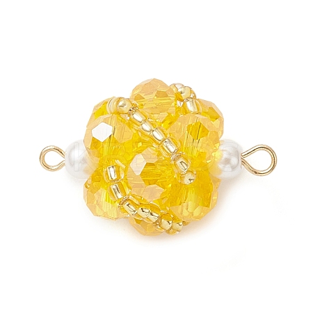 Glass Beaded Round Sphere Links PALLOY-MZ00874-06-1