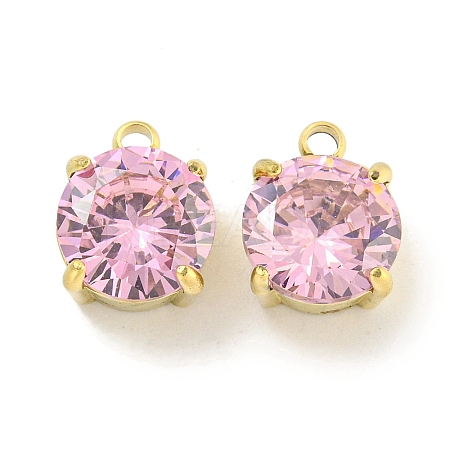 PVD Vacuum Plating Real 18K Gold Plated 304 Stainless Steel Cubic Zirconia Pendants STAS-L278-010G-02-1