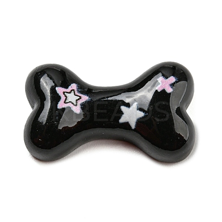 Black & Pink Opaque Resin Cabochons CRES-P026-A01-1