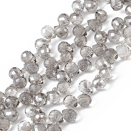Transparent Electroplate Glass Beads Strands EGLA-F152B-PL01-1